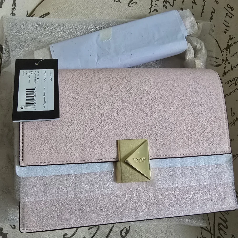 Kate Spade ♠️ NY Deco Chain Shoulder Bag In Pastry Pink NWT
